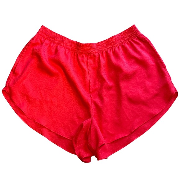 Victoria's Secret Other - Victoria's Secret Satin Sleep Shorts Boxers Coral Leopard Print Size Large NWOT